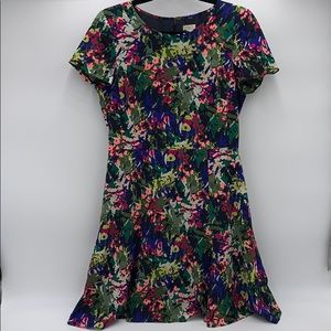 J. Crew Factory Floral Print Skater Dress - EUC